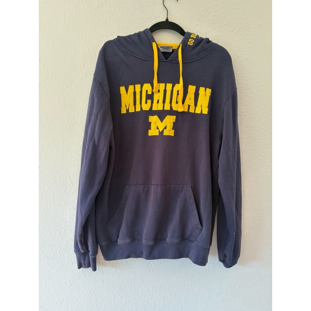 Stadium Athletics Mens Michigan Wolverines Hoodie Size L Blue Long Sleeve